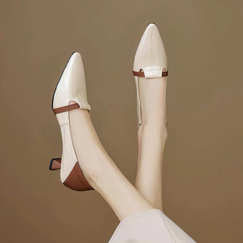 Elegant Pointed Toe Mid Heel Shoes