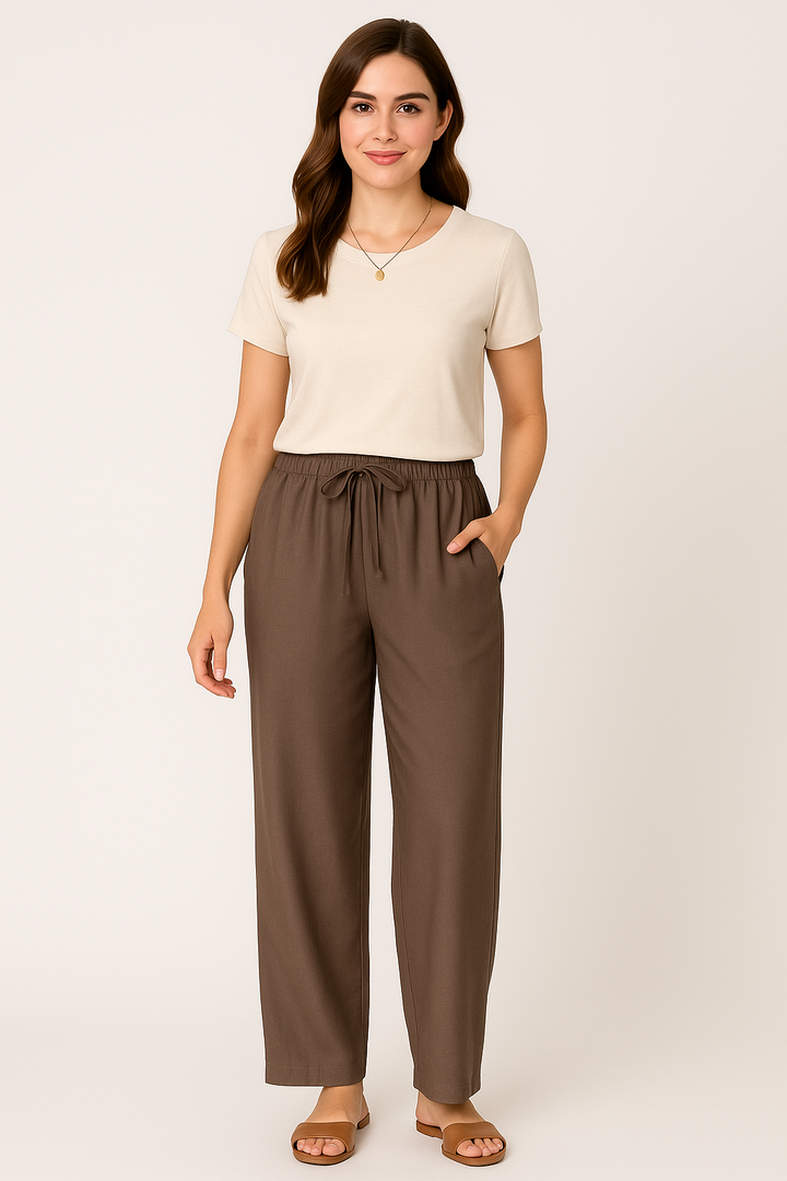 Retro High Waist Wide Leg Viscose Pants