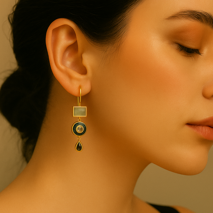 Vintage Green Pearl Earrings