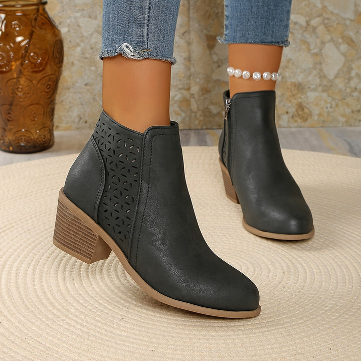 Block Heel Pointed Boots