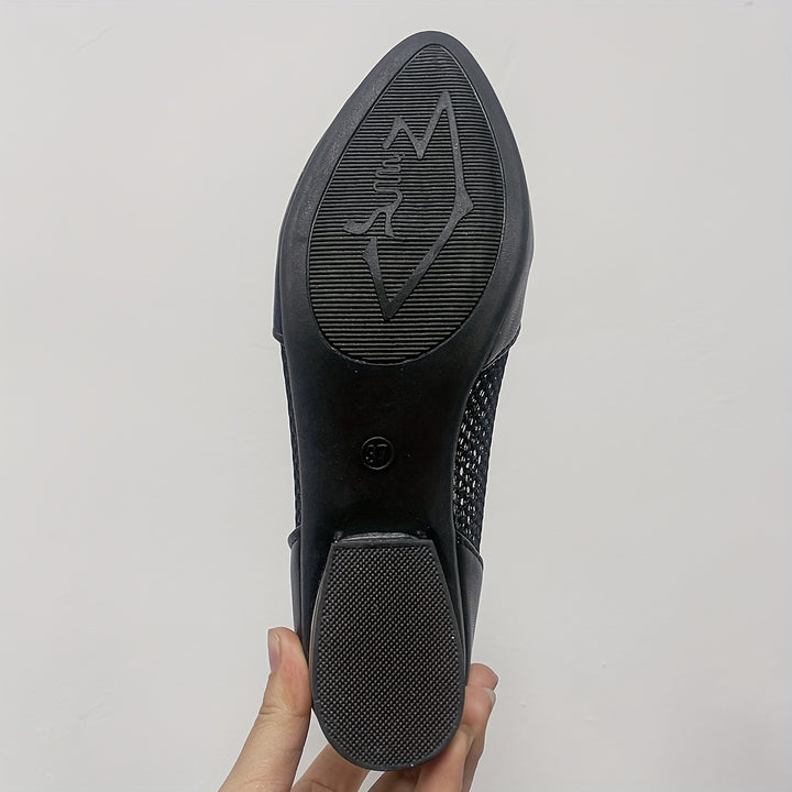 Women's Black Mesh Ankle Boots