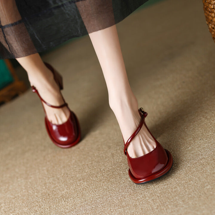 Chunky Heel Low-cut Shoes
