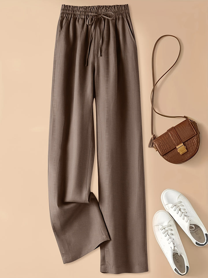 Retro High Waist Wide Leg Viscose Pants
