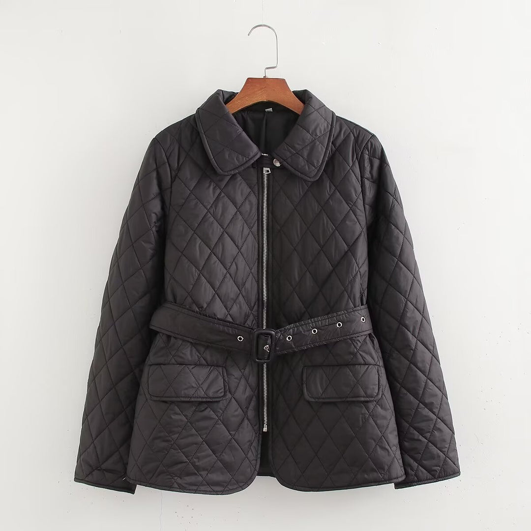 Quilted Coat with Belt