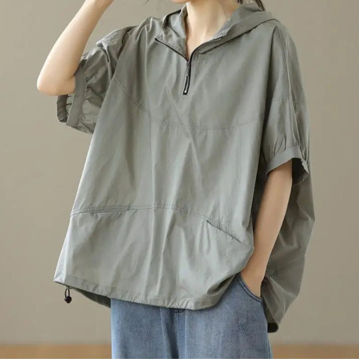 Plus size Casual Hooded Top
