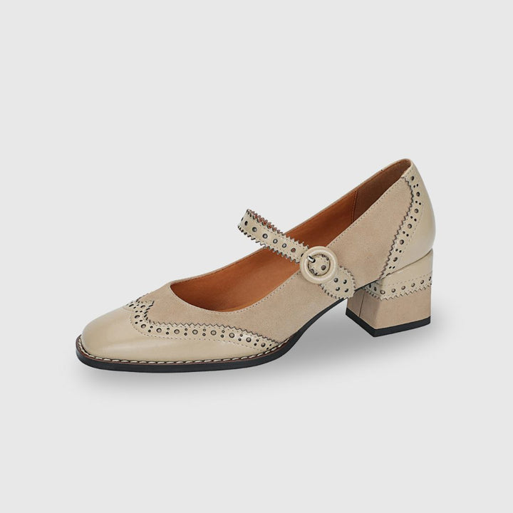 Leather Brogue Mary Janes