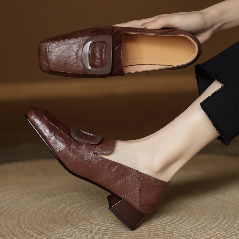 Block Heel Loafers