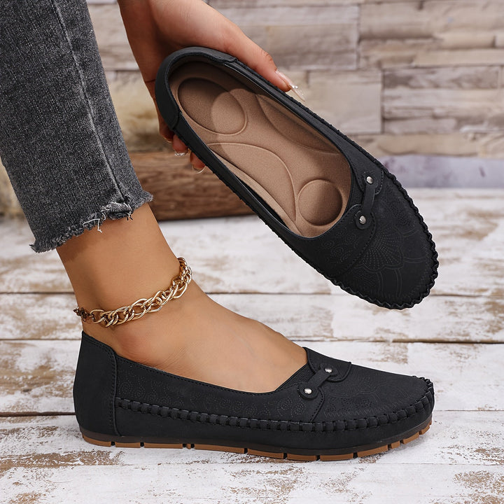 Women's Large Size Retro Slip-On Loafers