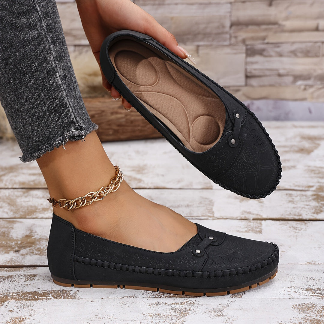Women's Large Size Retro Slip-On Loafers