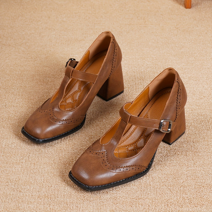 Chunky Heel Brogue Shoes