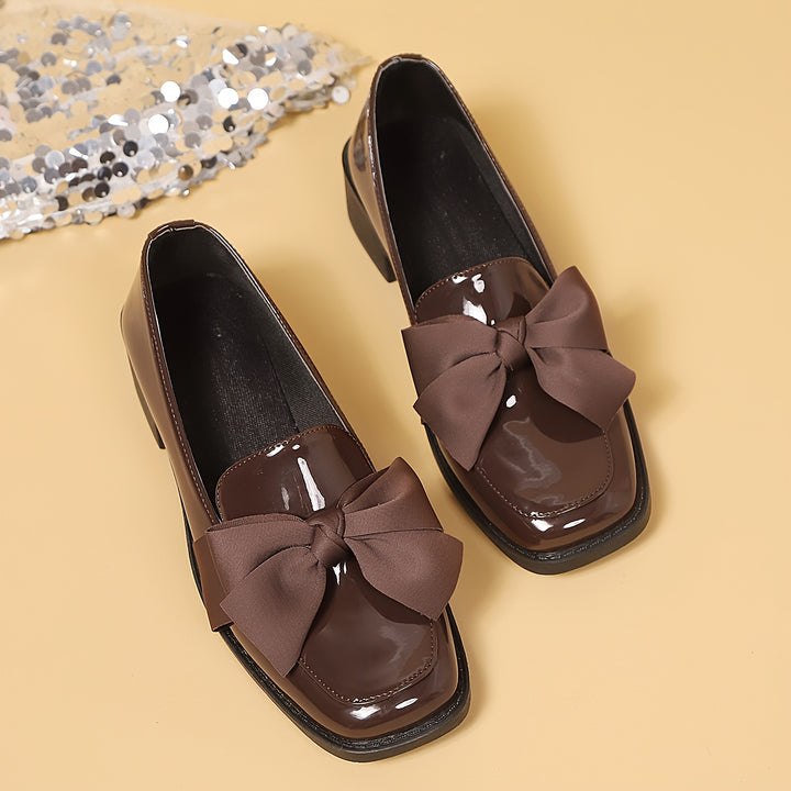 Slip-On Loafers with Bow Detail