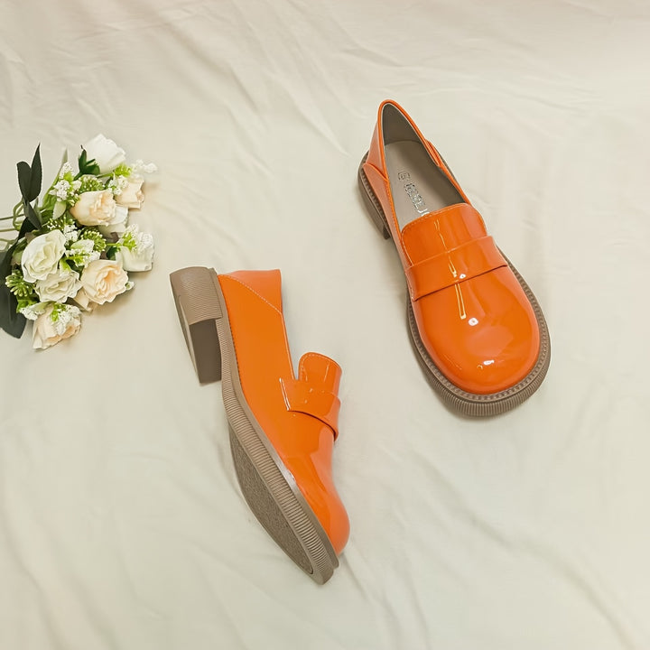 Orange British Style Loafers