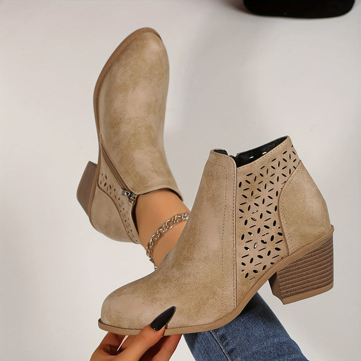 Block Heel Pointed Boots