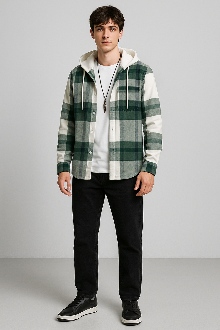 Long Checked Jacket