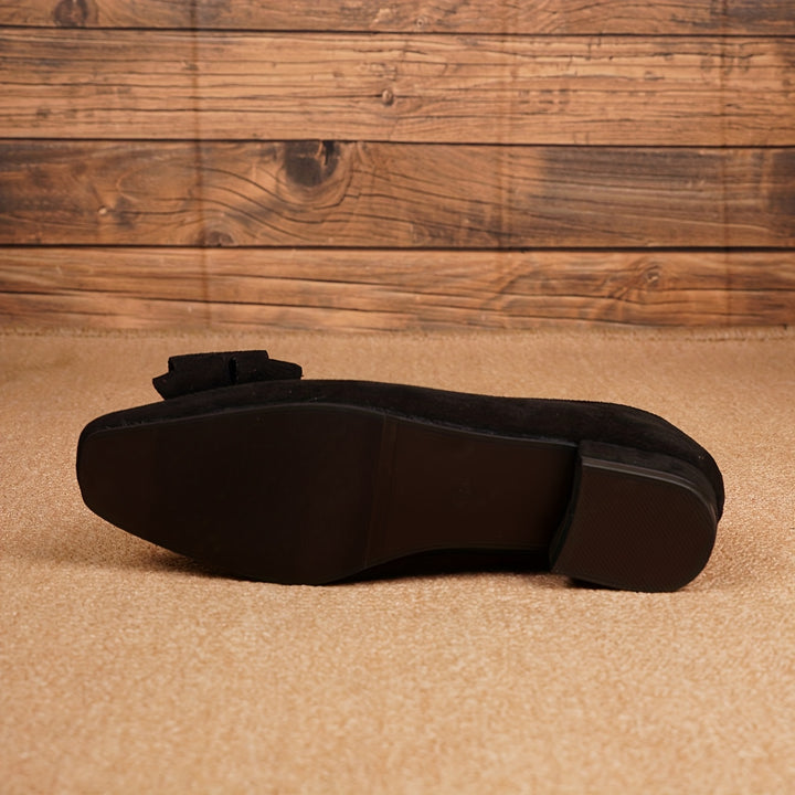 Square Headed Low Heel Single Shoes