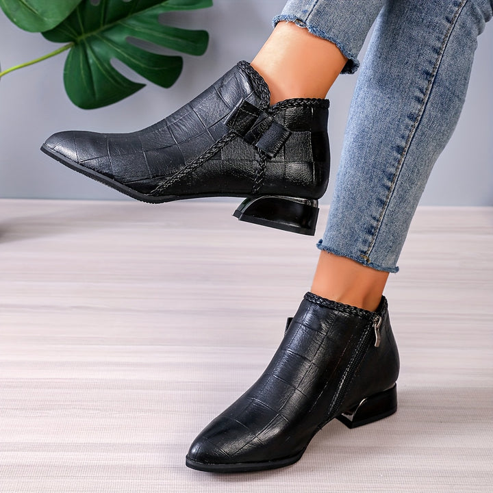 Women's Chunky Low Heel Ankle Boots