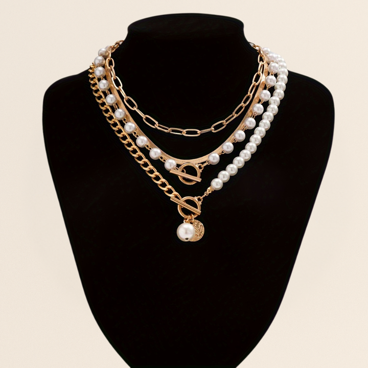 4pcs Elegant Pearl Necklace Set