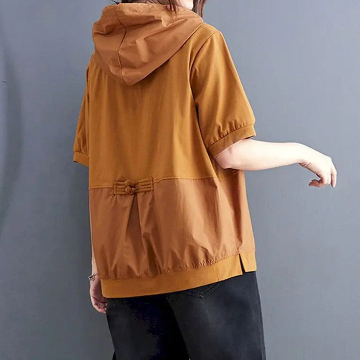Lace Up Hooded Top