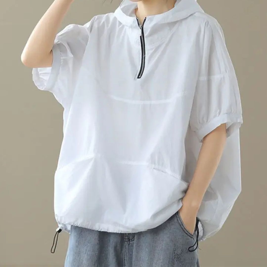 Plus size Casual Hooded Top
