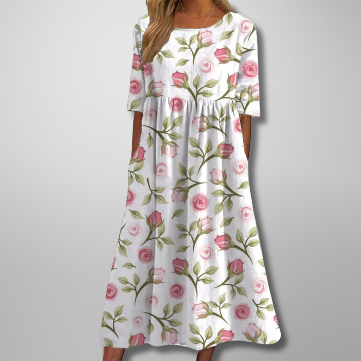 Embroidered Floral Maxi Dress