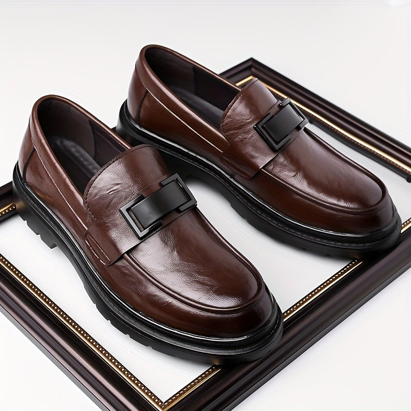Classic Loafers with Buckle Strap