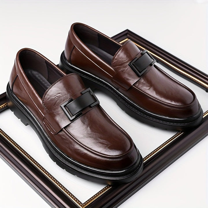 Classic Loafers with Buckle Strap