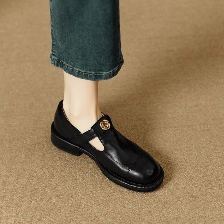 Round-Toe Low-Heel Loafers