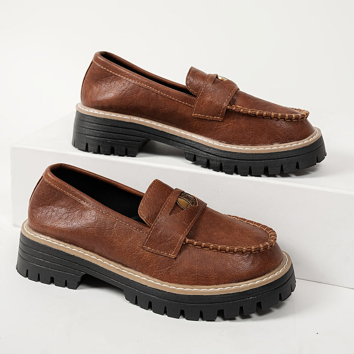 Decorated Brown Penny Loafers