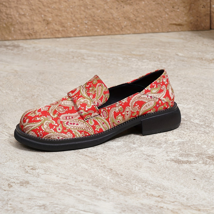Women's Vibrant Paisley Pattern Slip-On Loafers