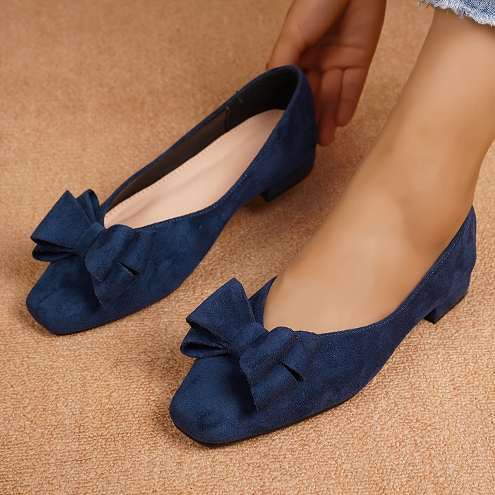 Square Headed Low Heel Single Shoes