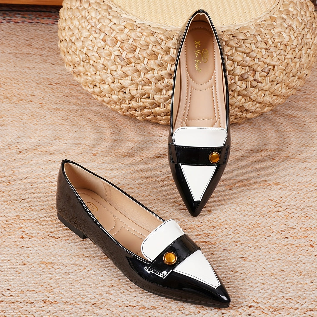 Pointed Toe Buckle Loafers