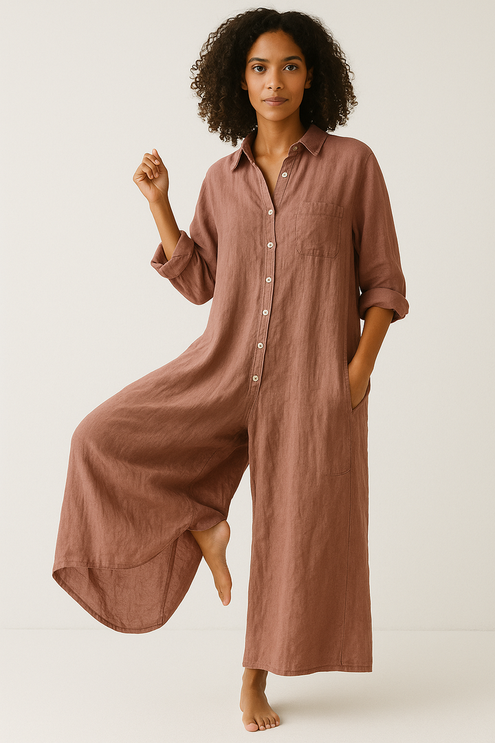 Linen Polo Jumpsuit