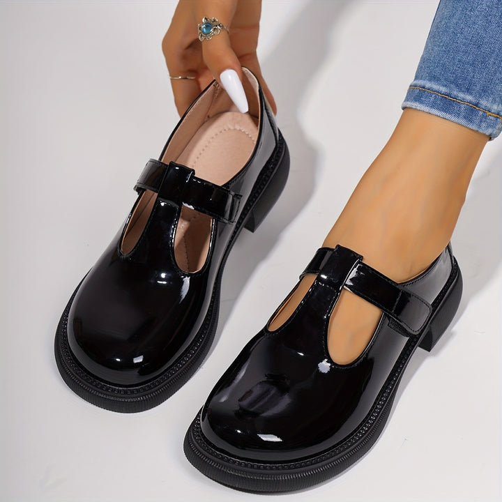 Round Toe T-Bar Shoes