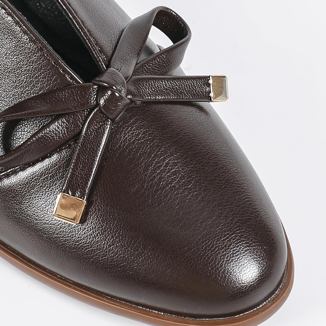 Elegant Bowknot Business Style Women's Slip-Ons