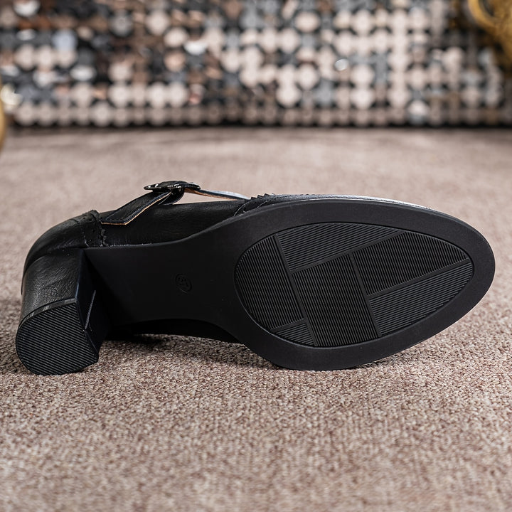 Women's T-Strap Block Heels