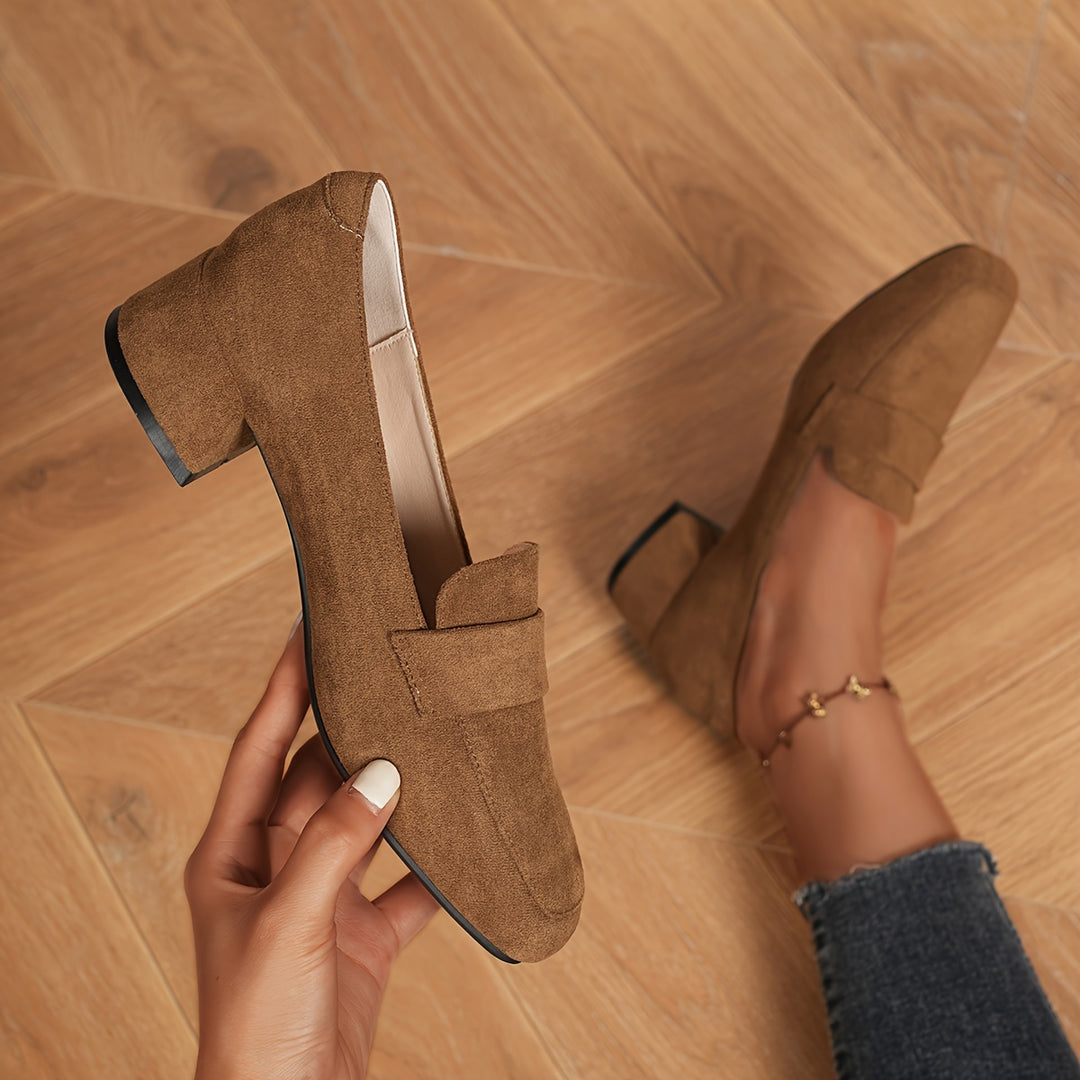 Slip-On Square Toe Mary-Jane Loafers