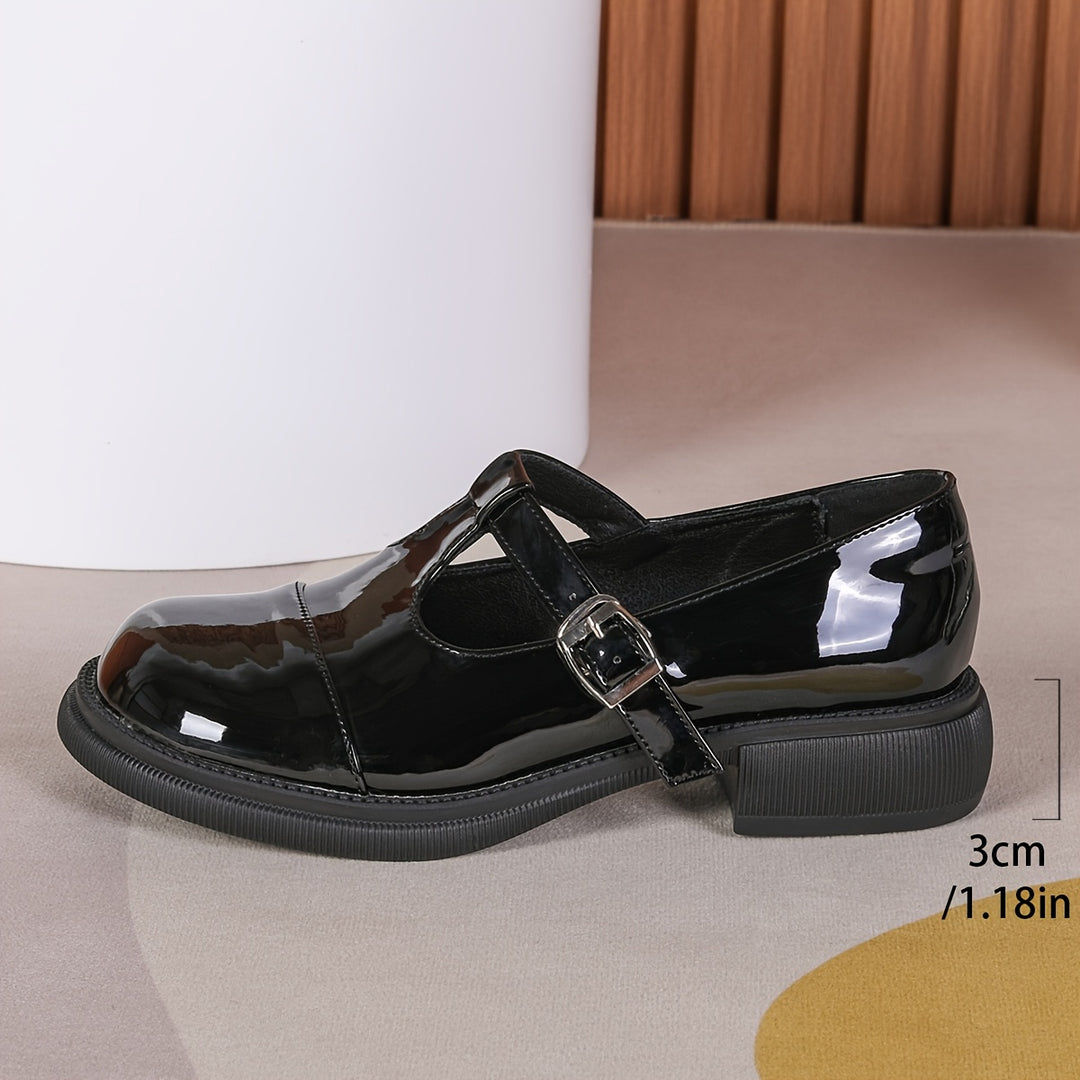 Glossy Black Mary Jane Loafers