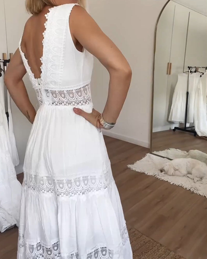 Lace White Dress