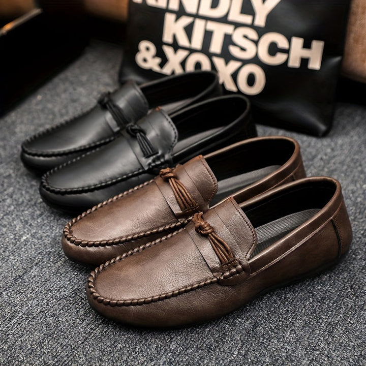 Casual Solid Color Low Top Slip On Business Shoes