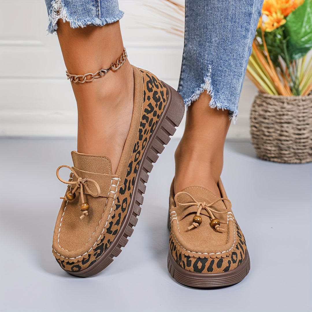 Stylish Leopard Print with Bow Shoes