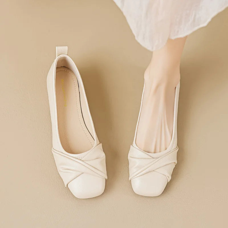 Square Toe Design Flats
