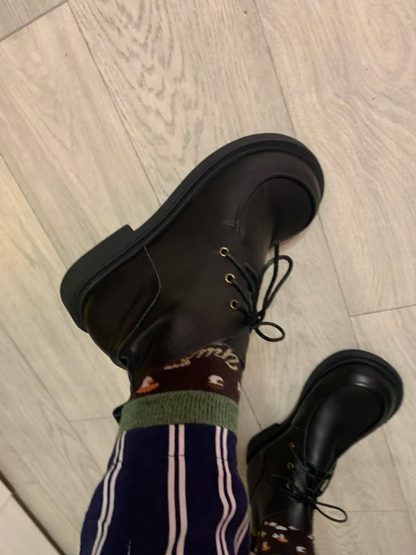 Wide Toe Lace Up Boots
