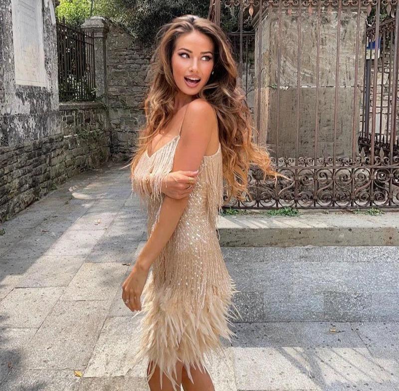 Feather Mini Dress