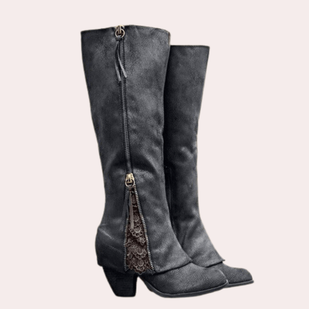 Zipped Rider Boots