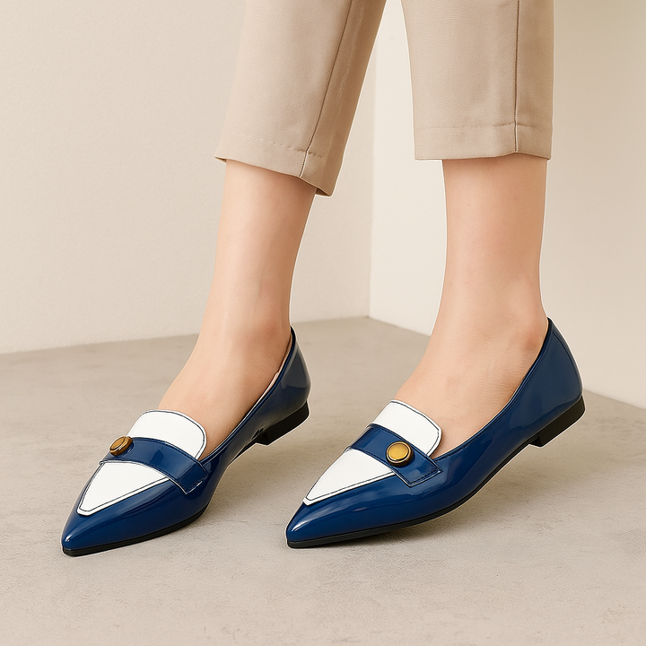 Pointed Toe Buckle Loafers