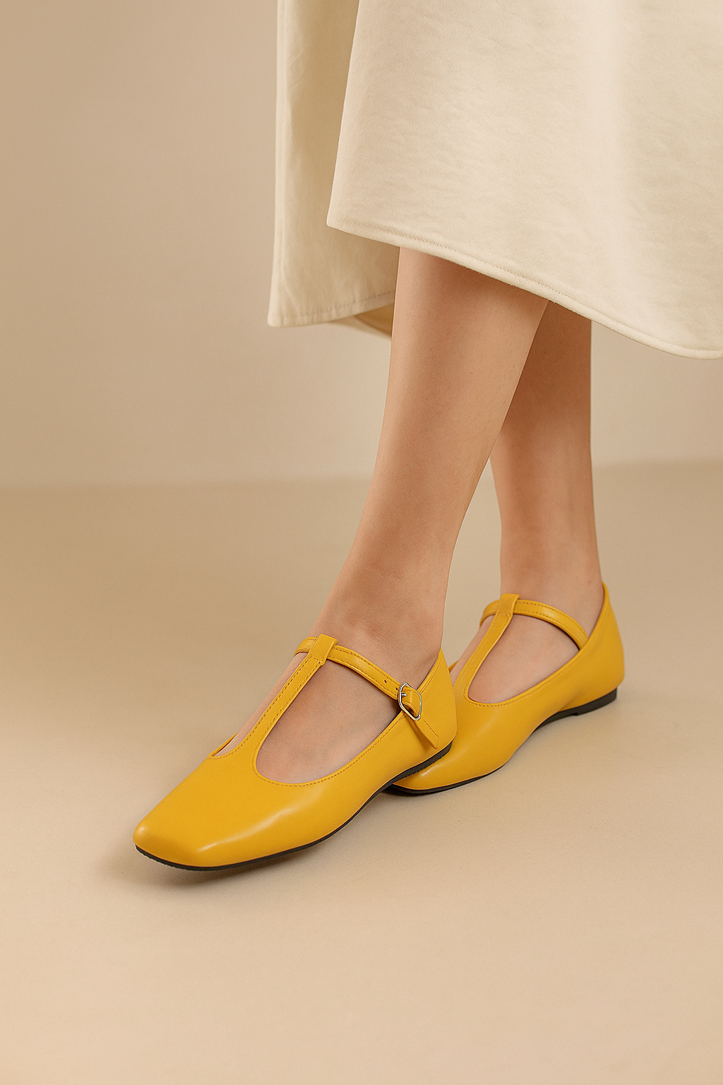 Mary Jane Flats with T-Strap