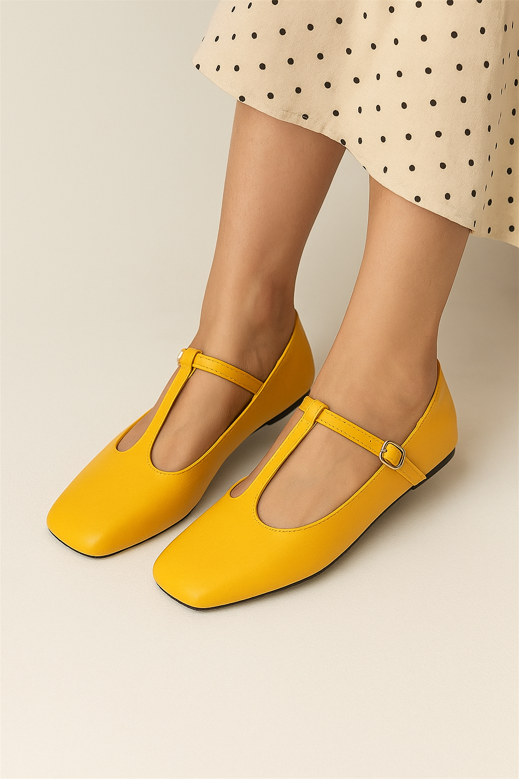 Mary Jane Flats with T-Strap