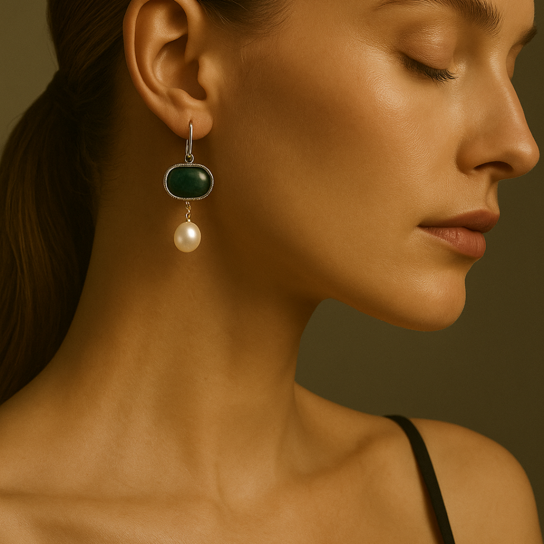 Green Stone Earrings
