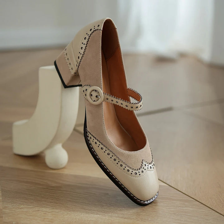 Brogue Heeled Mary Janes