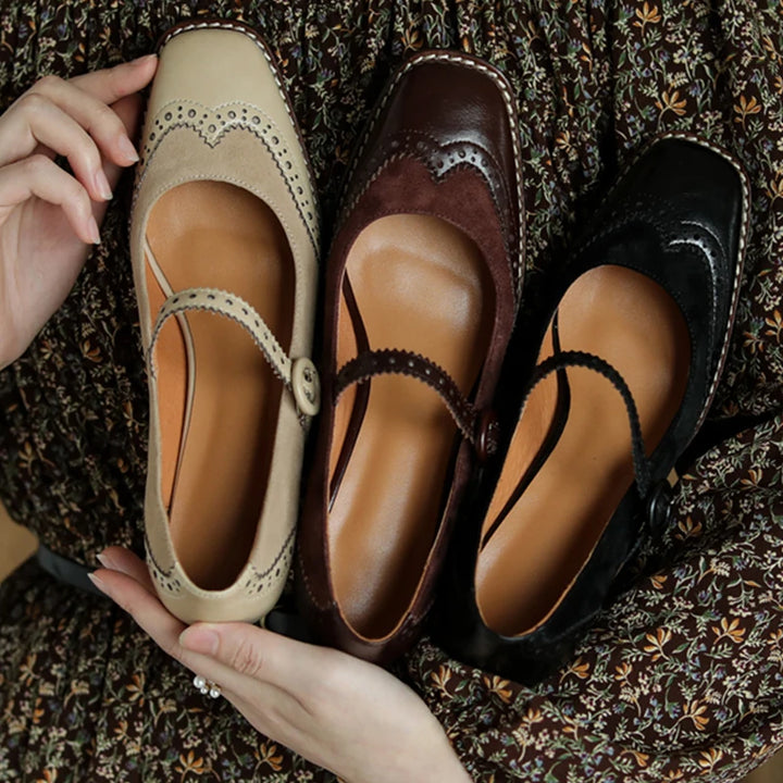 Brogue Heeled Mary Janes